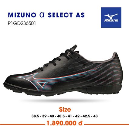 Giày Bóng Đá Mizuno SELECT AS Đen Đỏ Xanh